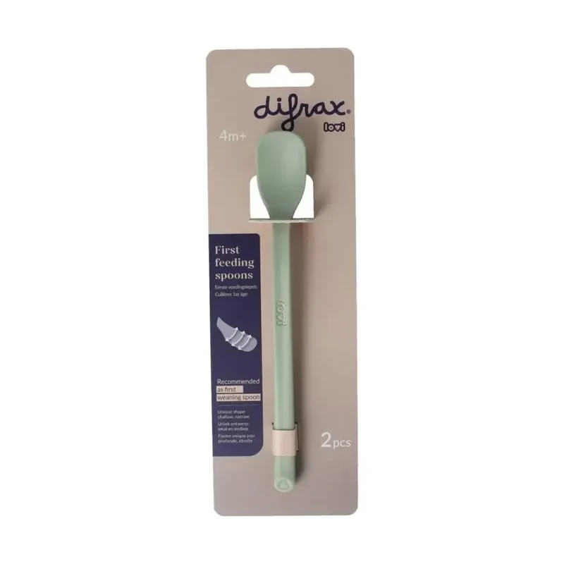 Difrax Eerste voedingslepel pistachio 2 stuks