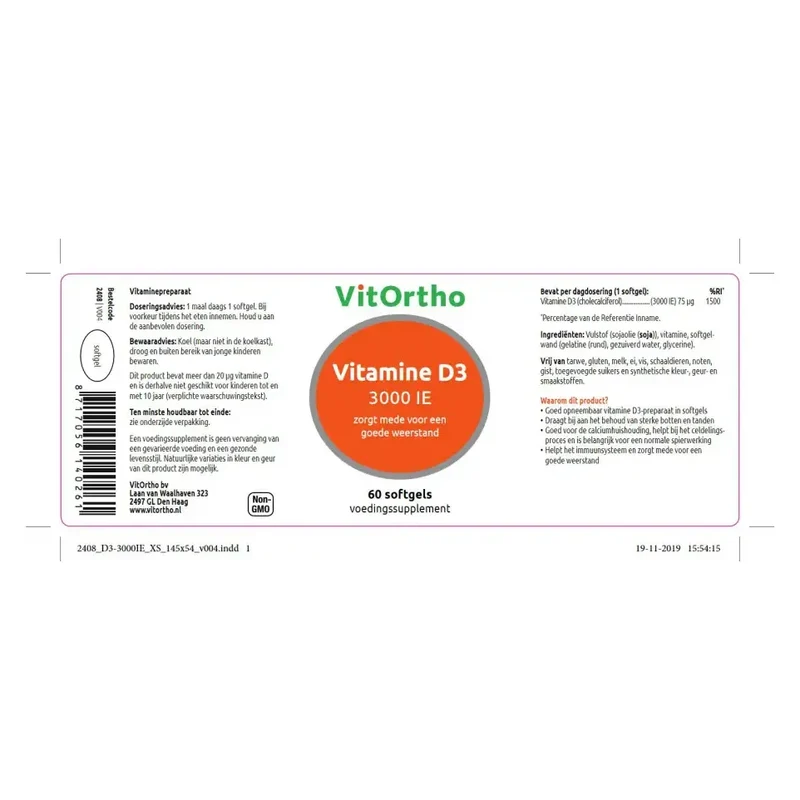 VitOrtho Vitamine D3 75 mcg