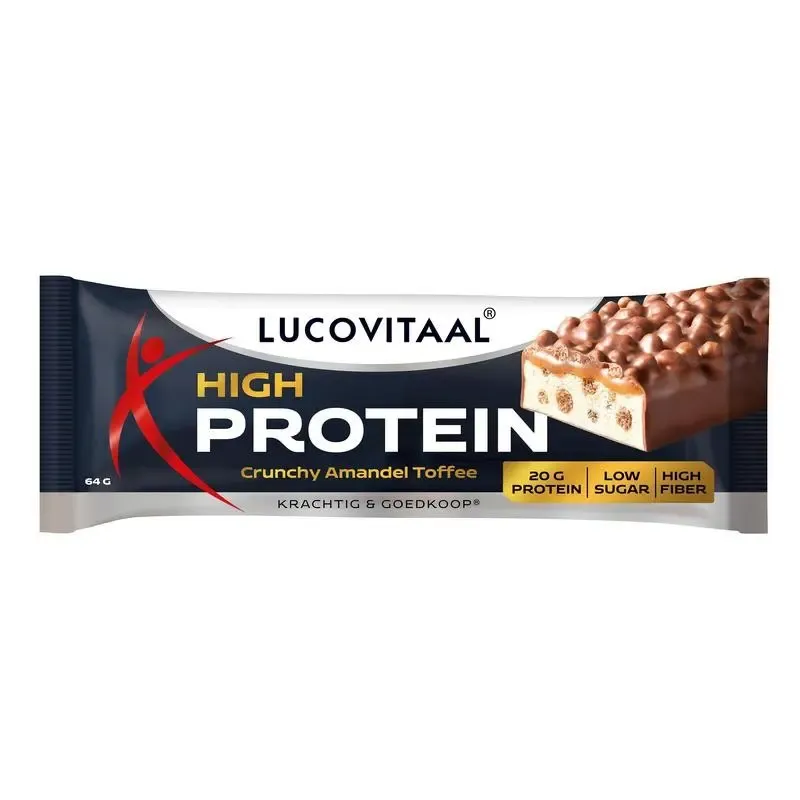 Lucovitaal Protein high reep crunchy amandel toffee