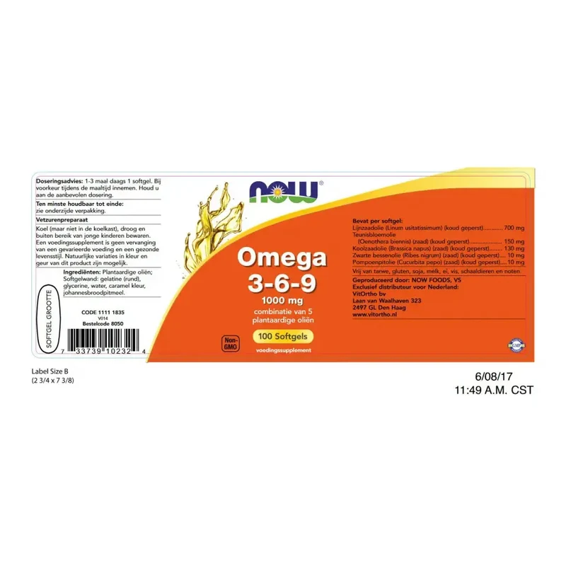 NOW Omega 3 6 9 1000 mg