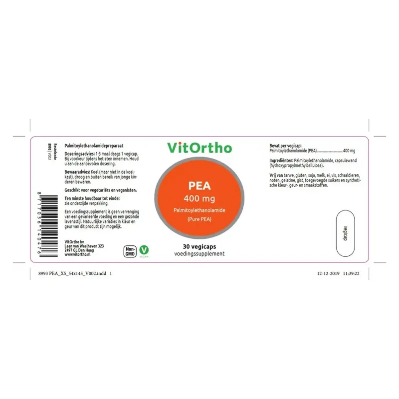 VitOrtho PEA 400 mg palmitoylethanolamide
