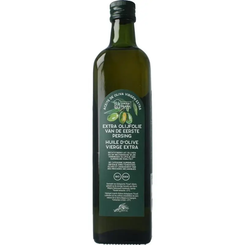 Amanprana Extra olijfolie eerste persing biologisch 750 ml