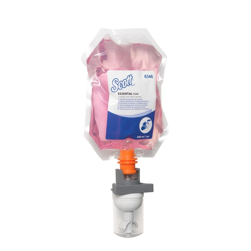 Scott® ESSENTIAL™ Schaumseife für die tägliche Verwendung - Kassette / Rosa /200ml - 12 Cassettes | Karton (12 Spenderbeutel)