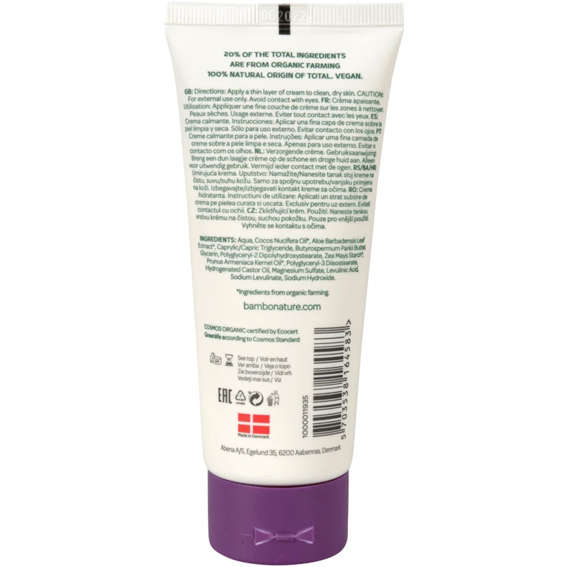 Bambo Nature, Pflegecreme, 100 ml, Farb- und Parfümfrei | Packung (6 Stück)