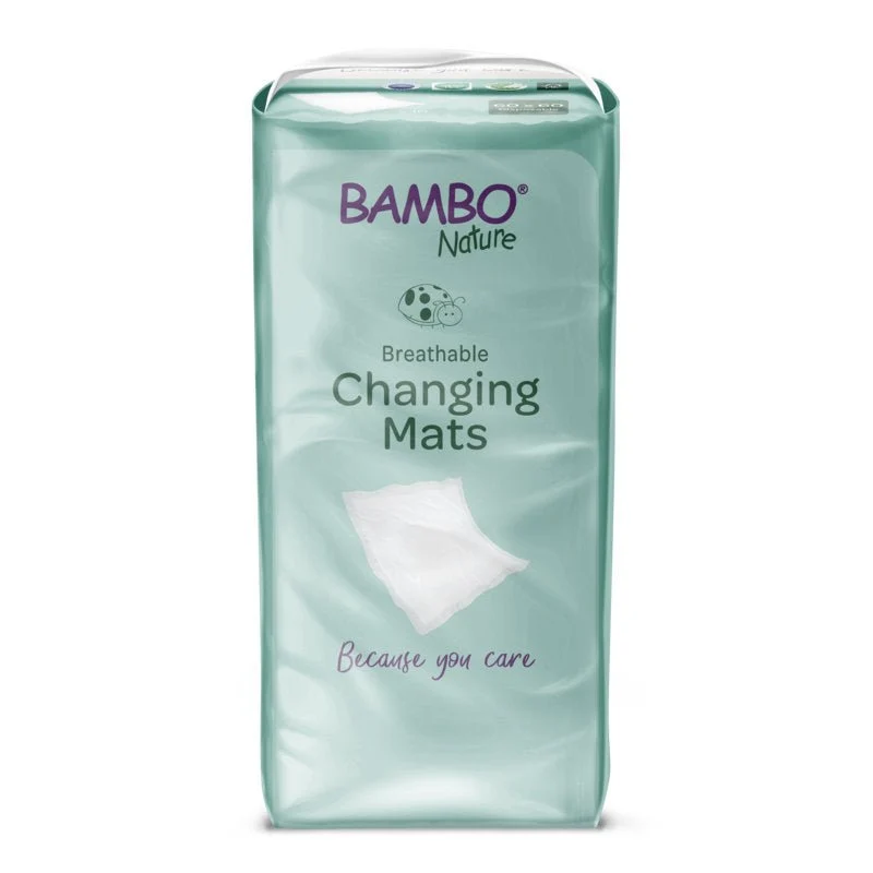 Bambo Nature Wickelunterlage, 60x60 cm, mit Superabsorber | Packung (10 Stück)