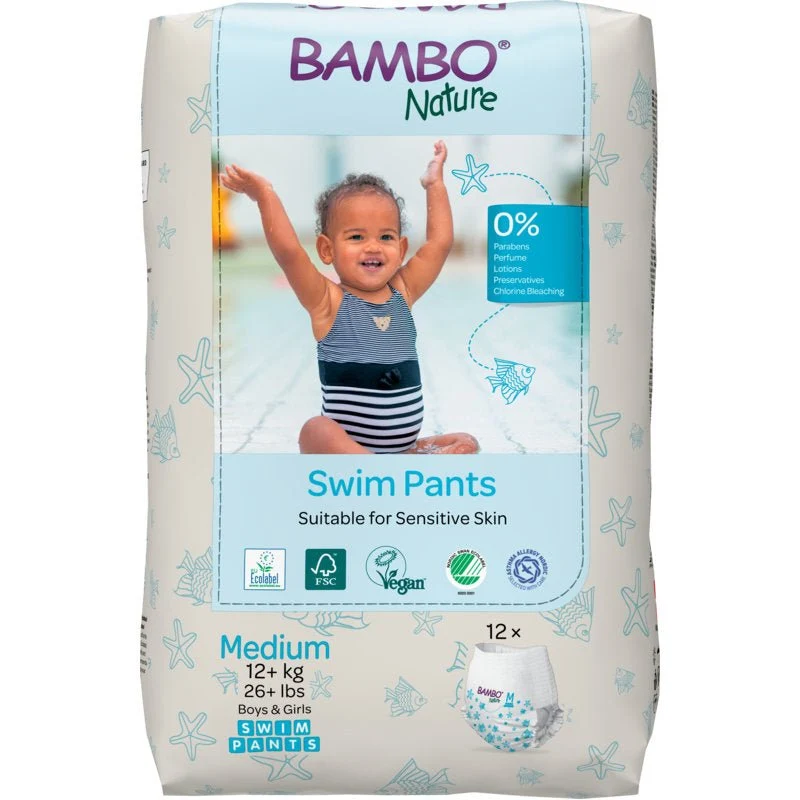 Bambo Nature, Schwimmwindel, Gr. M, 12+ kg | Packung (12 Stück)