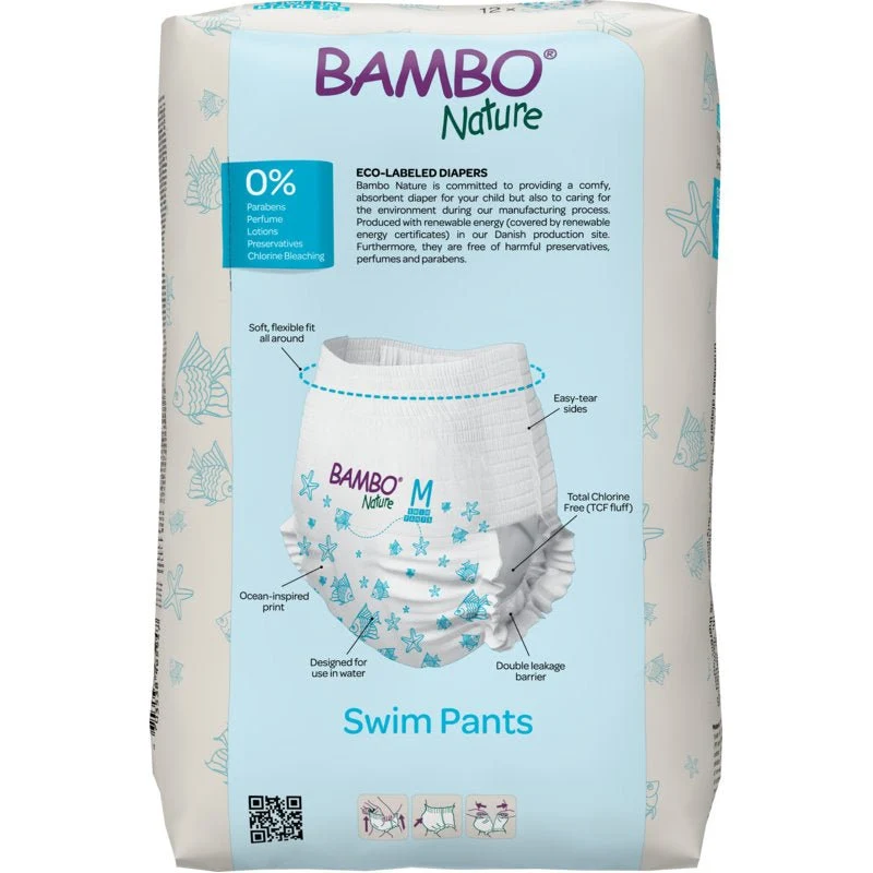 Bambo Nature, Schwimmwindel, Gr. M, 12+ kg | Packung (12 Stück)