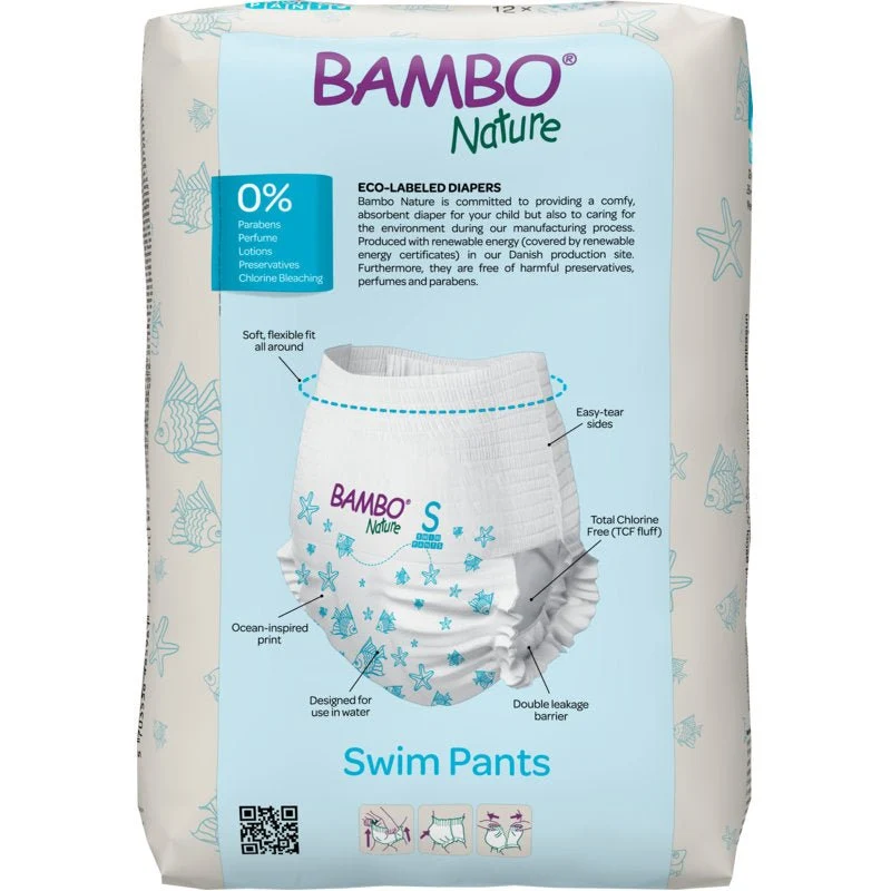 Bambo Nature Schwimmwindeln, Gr. S, 7-12 kg | Packung (12 Stück)