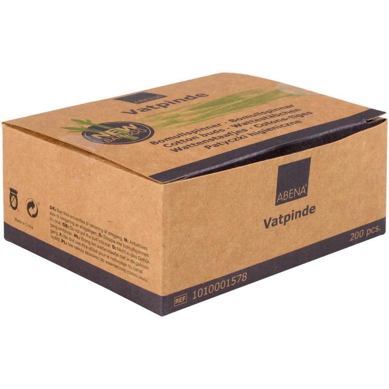 Wattestäbchen, 7,5 cm, Bambus/Baumwolle | Packung (200 Stück)