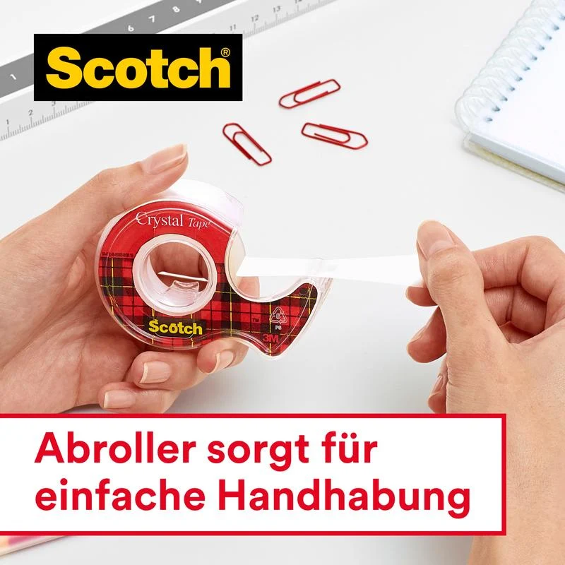 Scotch® Crystal Klebeband, Nachfüllpackung, 19 mm x 25 m, 1 Rolle | Packung (1 Stück)