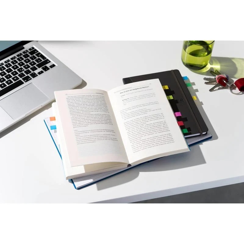 Post-it® Index Haftstreifen, Mini, Verschiedene Farben, 11.9 mm x 43.2 mm, Promotion + Post-it® Index Pfeile, Blau und Gelb, 11.9 mm x 43.2 mm, 8 Spender + 4 Gratis/Packung | Packung (1 Stück)