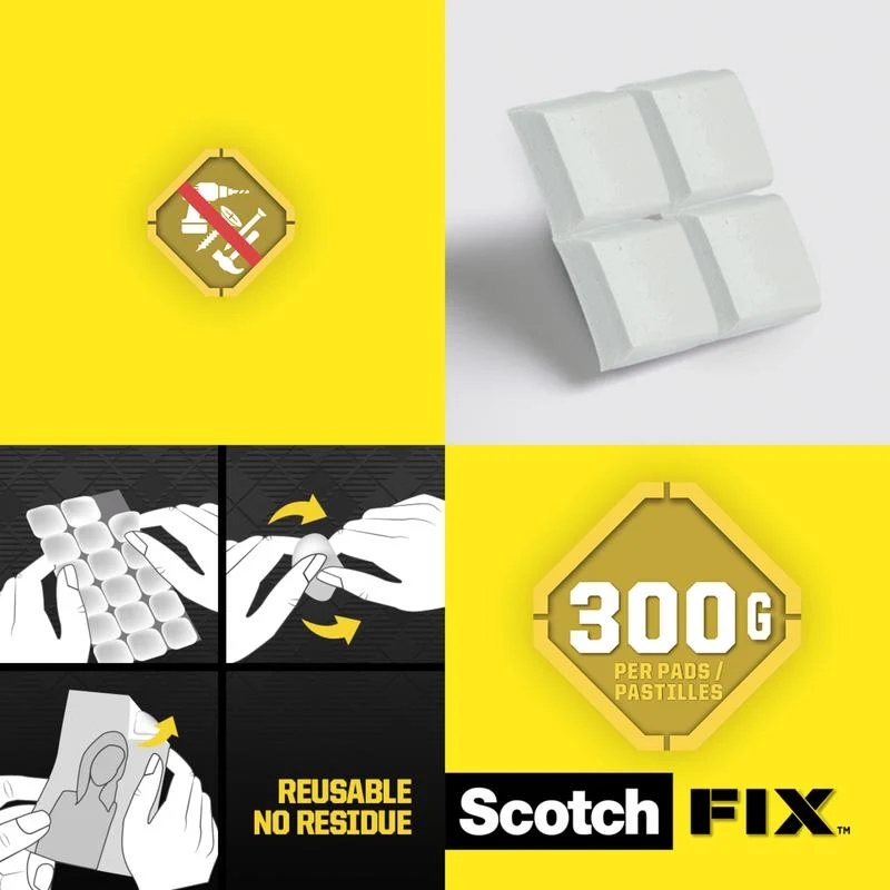 Scotch-FIX™ Ablösbare Klebepads 301008C36-P, 11 mm x 15 mm, 36 Stück/Packung | Packung (1 Stück)