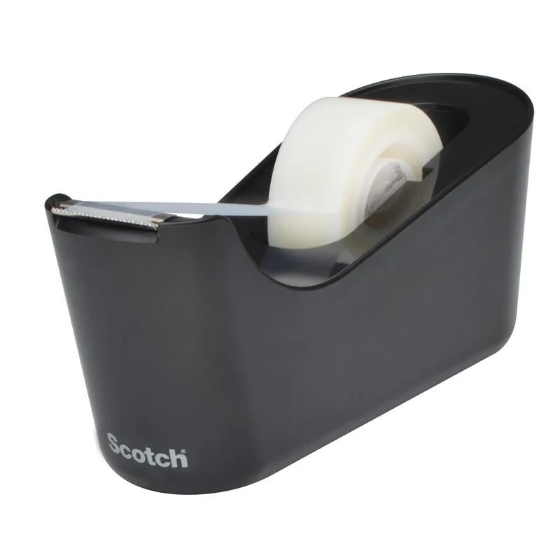 Scotch™ Tischabroller C18, Schwarz + Scotch® Magic™ Unsichtbares Klebeband, 1 Rolle/Packung | Packung (1 Stück)