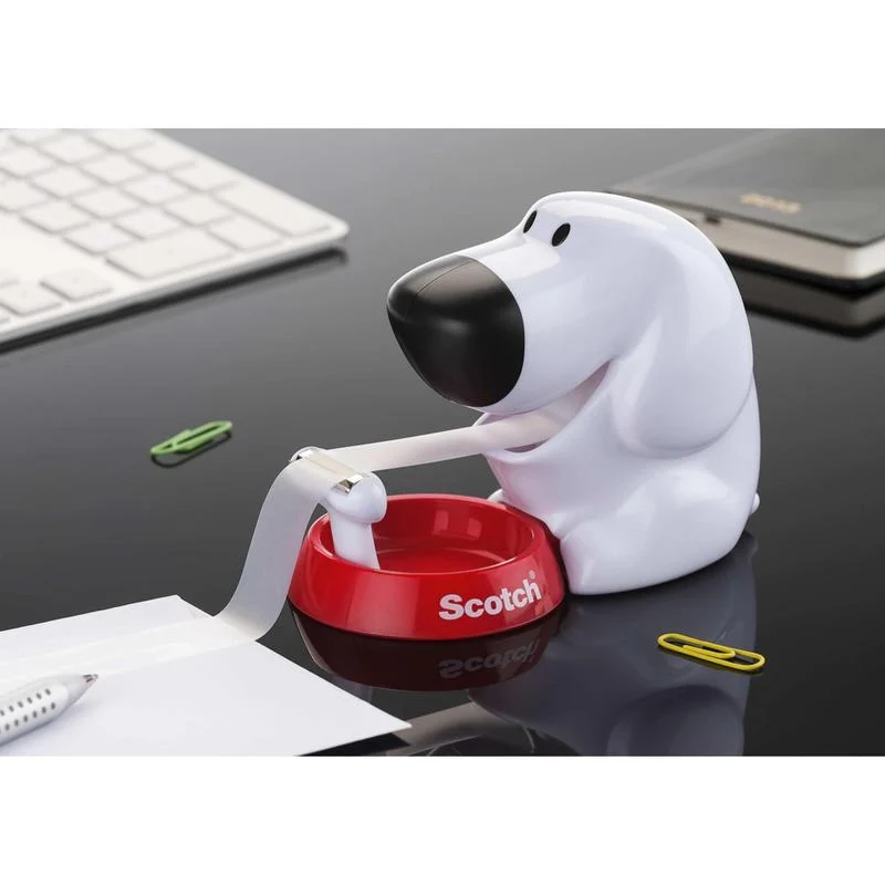 Scotch™ Tischabroller im Hunde Design C31 + Scotch® Magic™ unsichtbares Klebeband, 19 mm x 8,89 m, 1 Rolle/Packung | Packung (1 Stück)