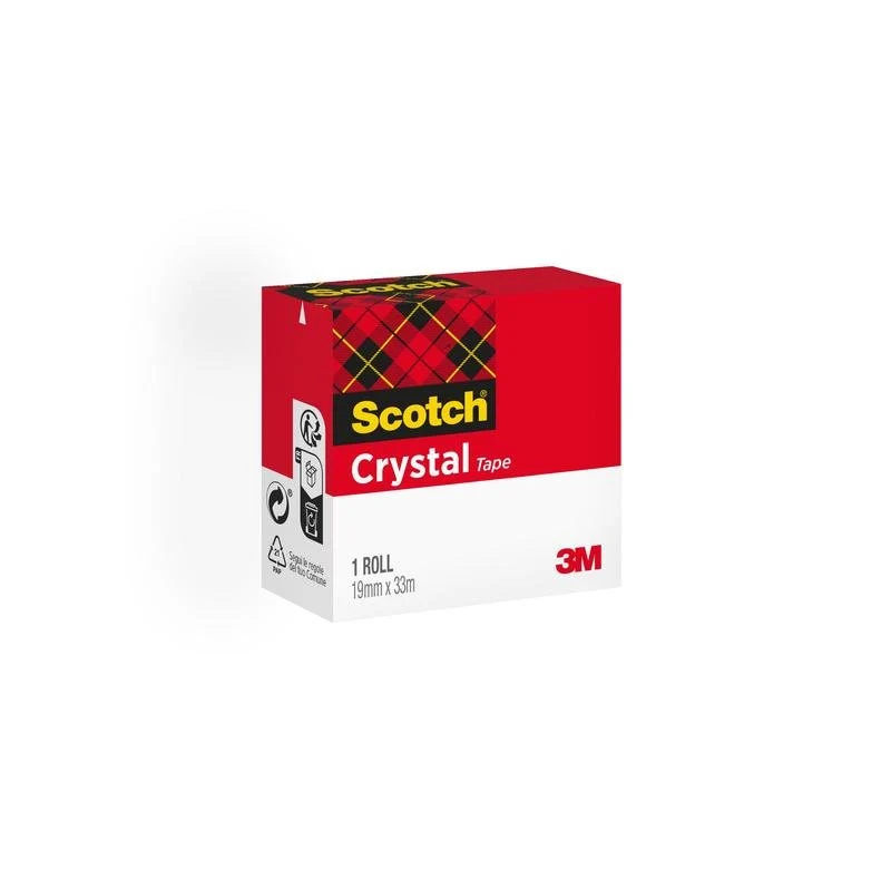 Scotch® Crystal Klebeband, transparent, 1 Rolle, 19 mm x 33 m