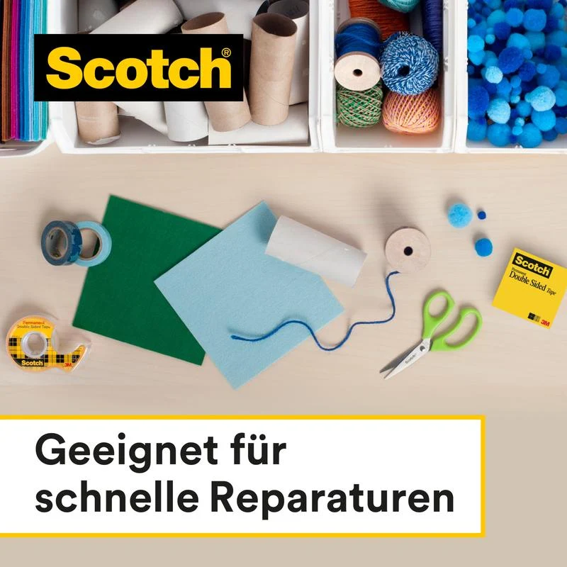 Scotch® doppelseitiges Klebeband, 1 Rolle, 12 mm x 33 m