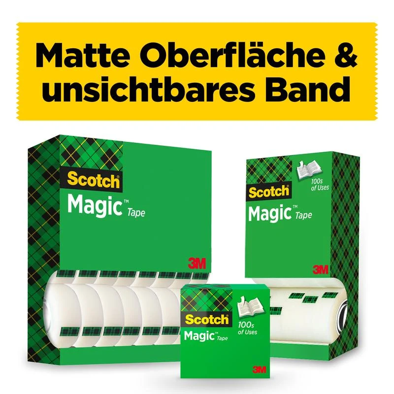 Scotch® Magic™ Unsichtbares Klebeband, Vorteilspack, 19 mm x 33 m | Packung (24 Rollen)
