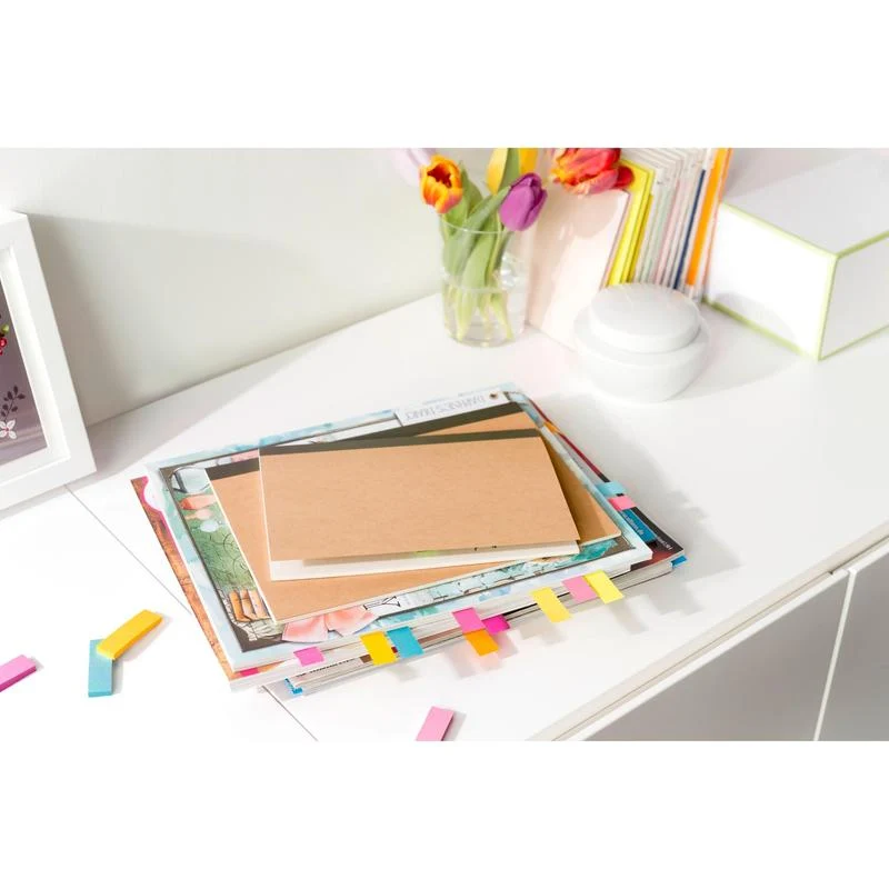 Post-it® Page Marker, Poptimistic Collection, 15 mm x 50 mm, 50 Blatt/Block, 4 Blöcke/Packung, 100% PEFC, SGSCH-PEFC-COC-110078 | Packung (1 Stück)