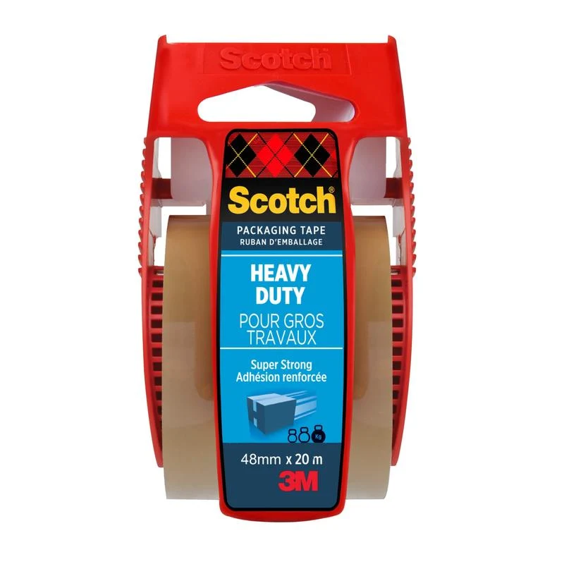 Scotch® Extra starkes Verpackungsklebeband, Braun, 48 mm x 20,3 m, 1 Rolle auf Handabroller/Packung