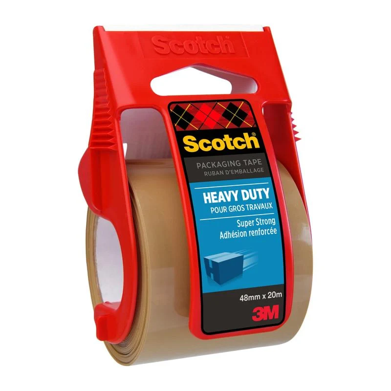 Scotch® Extra starkes Verpackungsklebeband, Braun, 48 mm x 20,3 m, 1 Rolle auf Handabroller/Packung