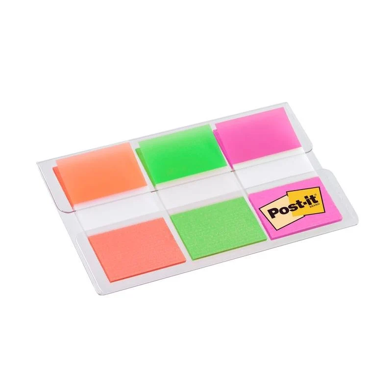 Post-it® Index Haftstreifen, Standard, Orange, Rosa und Grün, 25.4 mm x 43.2 mm, 60 Haftstreifen/Spender, 1 Spender/Packung | 1 Stück