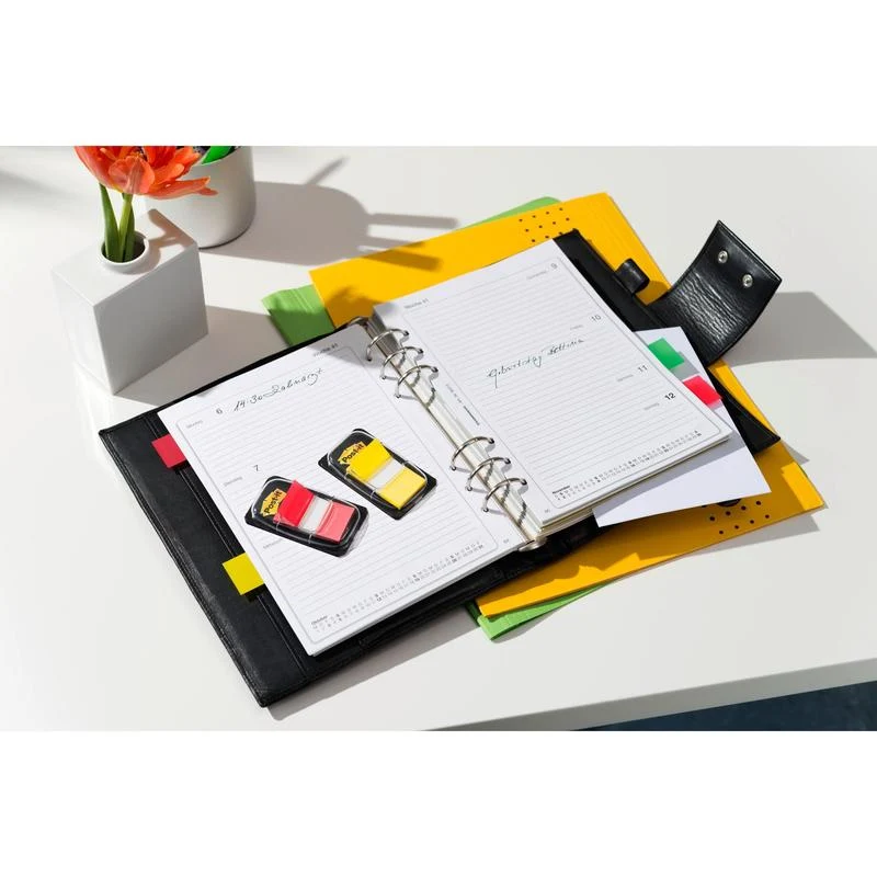 Post-it® Index Haftstreifen, Standard, Verschiedene Farben, 25.4 mm x 43.2 mm, Promotion, 50 Haftstreifen/Spender, 10 Spender + 2 Gratis/Packung | Packung (1 Set)