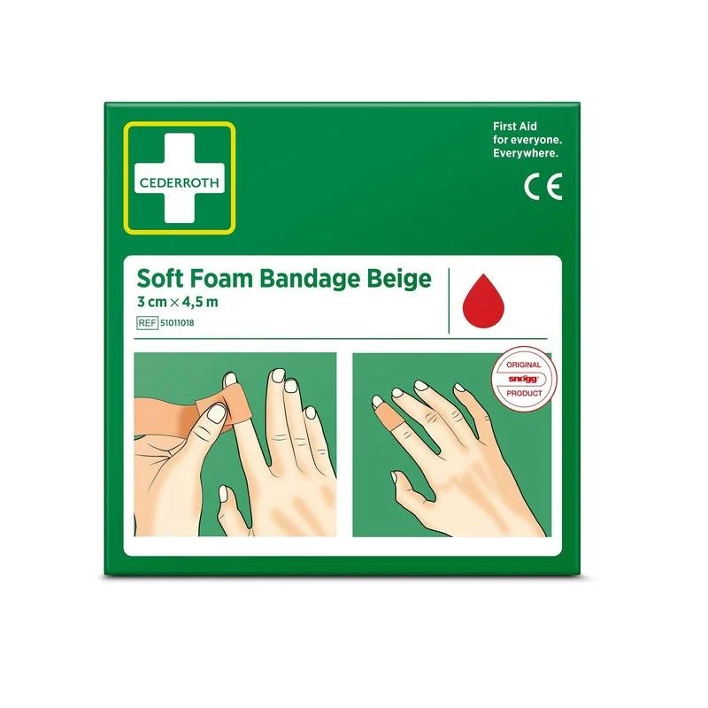 Cederroth soft foam binde beige 3x450cm | Packung (1 Stück)