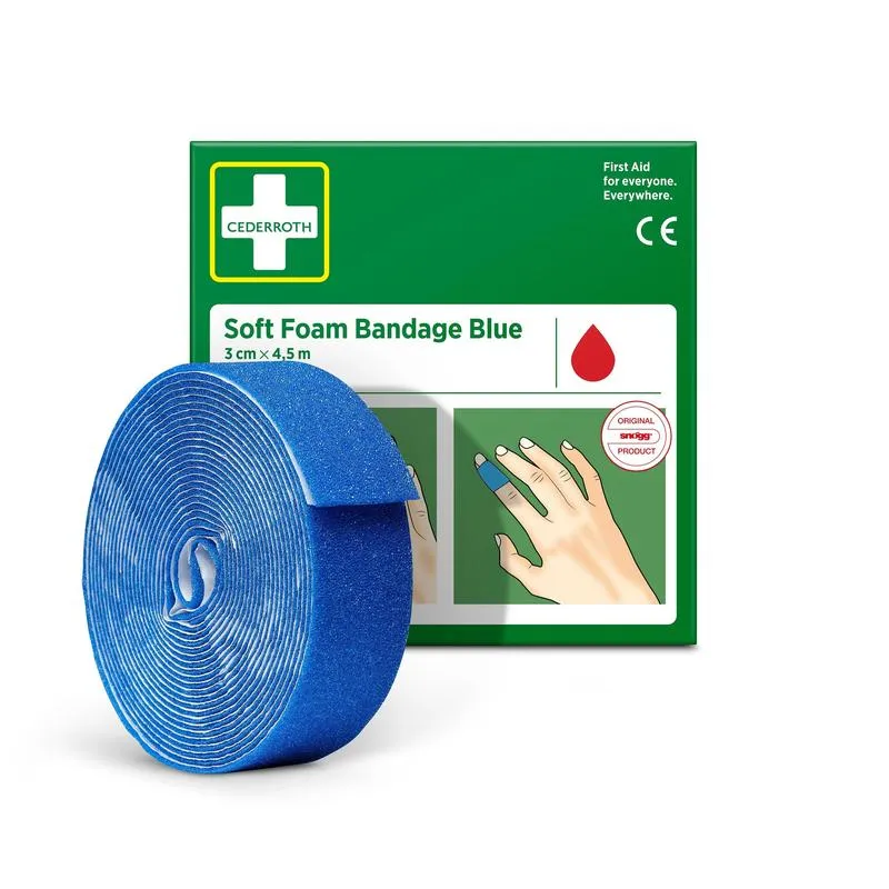 Cederroth soft foam binde blau 3x450cm | Packung (1 Stück)