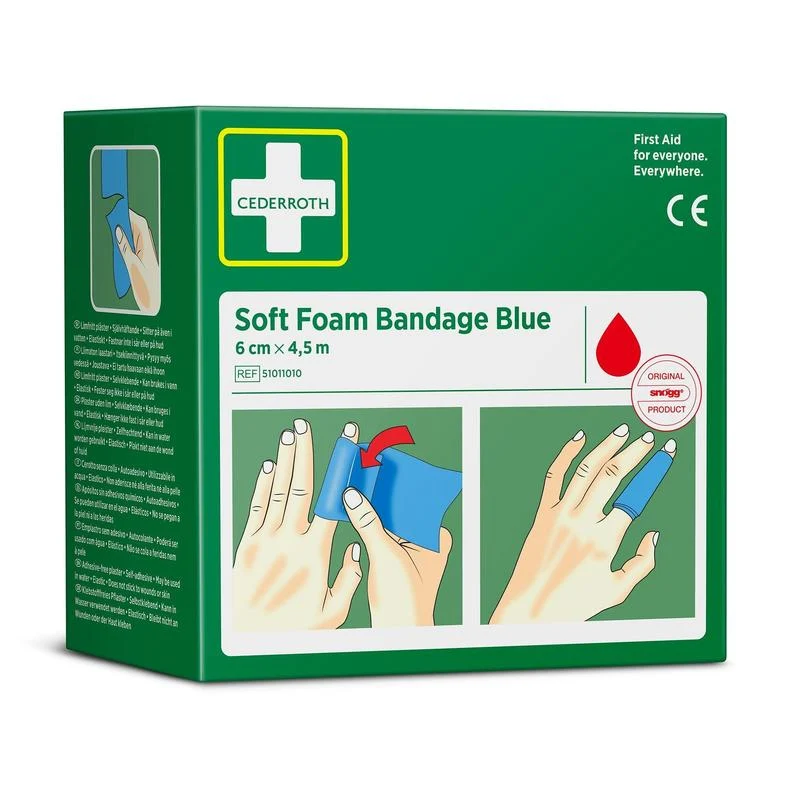 Cederroth weichschaumbinde blau 6 cm x 4,5 m | Packung (1 Stück)