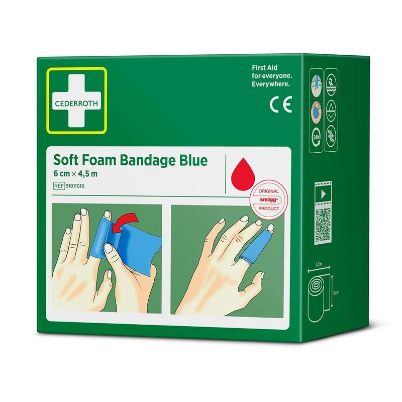 Cederroth weichschaumbinde blau 6 cm x 4,5 m | Packung (1 Stück)