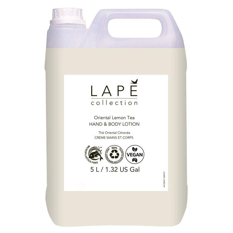 LAPĒ Collection Oriental Lemon Tea Hand & Body Lotion, Handlotion mit orientalischem Duft | Kanister (5 l)
