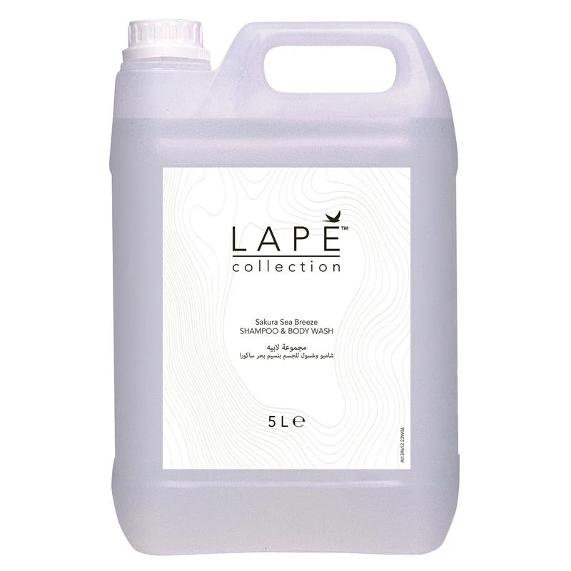 LAPE Earth Collection Sakura Sea Breeze Body Wash & Shampoo, Ökozertifiziertes Duschgel & Haarshampoo mit zartem Duft nach Kirschblüten und frischer Meeresbrise | Kanister (5 l)