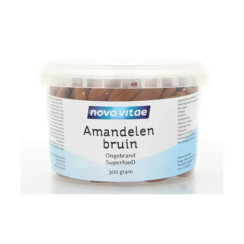 Nova Vitae Amandelen bruin ongebrand 300 gram