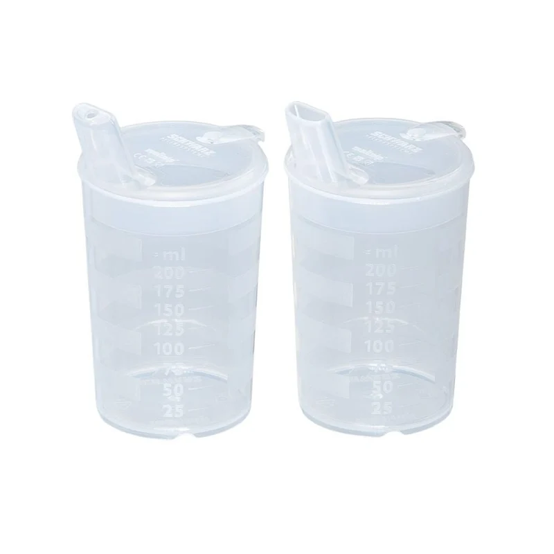 melinip Schnabelbecher ECO Trinkdeckel 4 mm Auslass farblos-natur | Beutel (10 Stück)