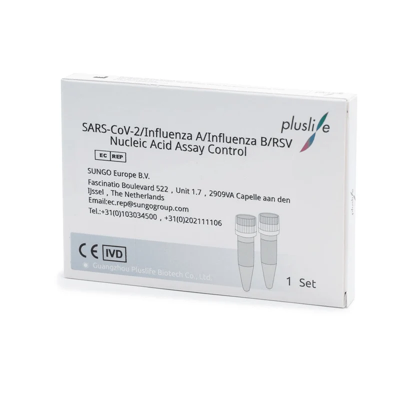 Pluslife SARS-CoV-2/Influenza A/Influenza B/RSV Nukleinsäure PCR Kontrollkit | Packung (1 Paar)