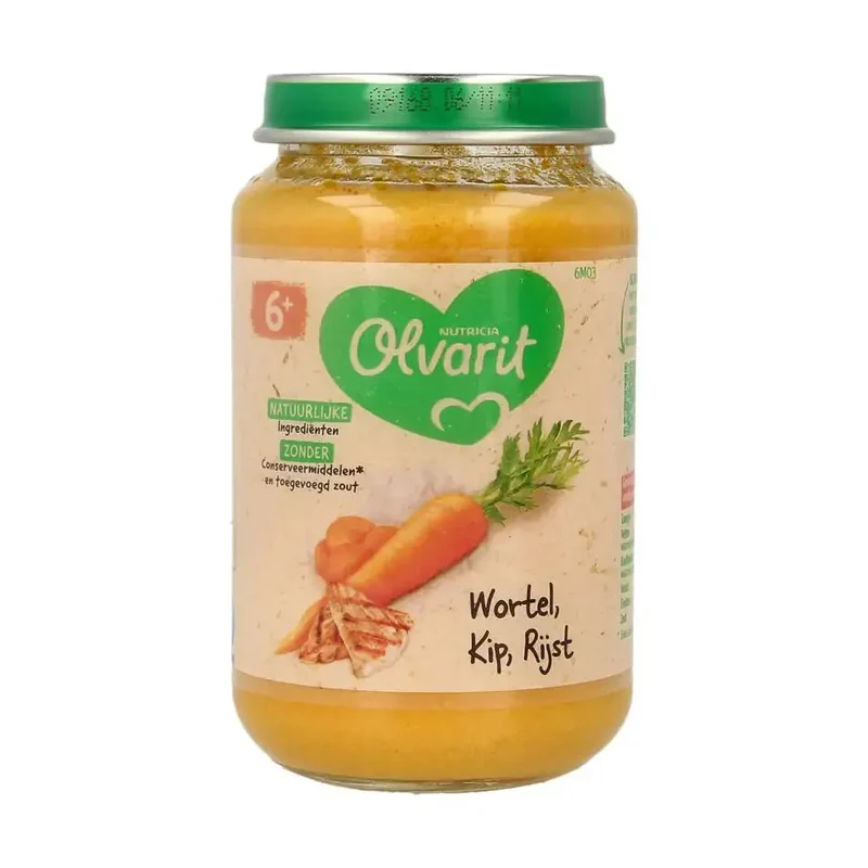 Olvarit Wortel kip rijst 6M03 200 gram