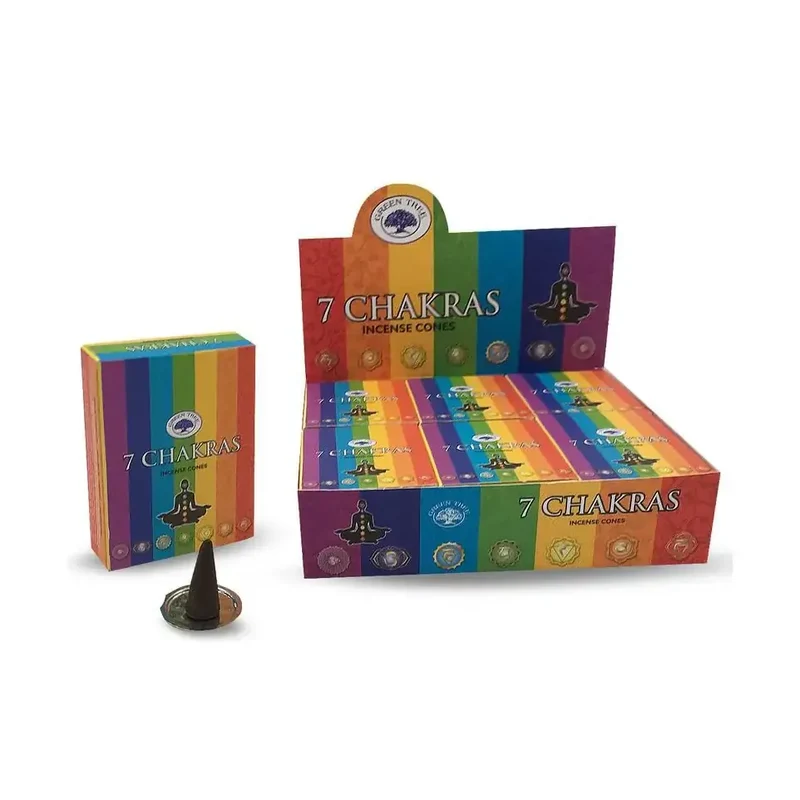 Green Tree Kegelwierook 7 chakra 10 stuks
