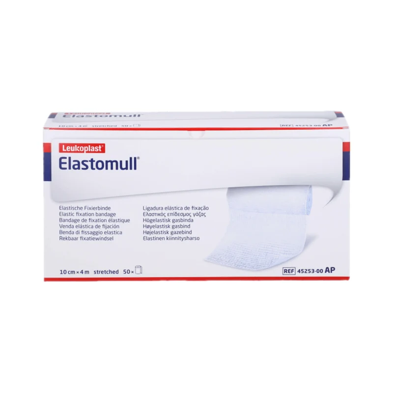 Elastomull, elastische Fixierbinde, 4m gedehnt, 4 cm, weiß, Packung 20 Binden