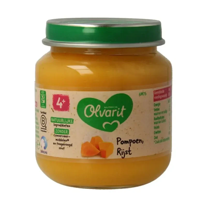Olvarit Pompoen rijst 4M76 125 gram