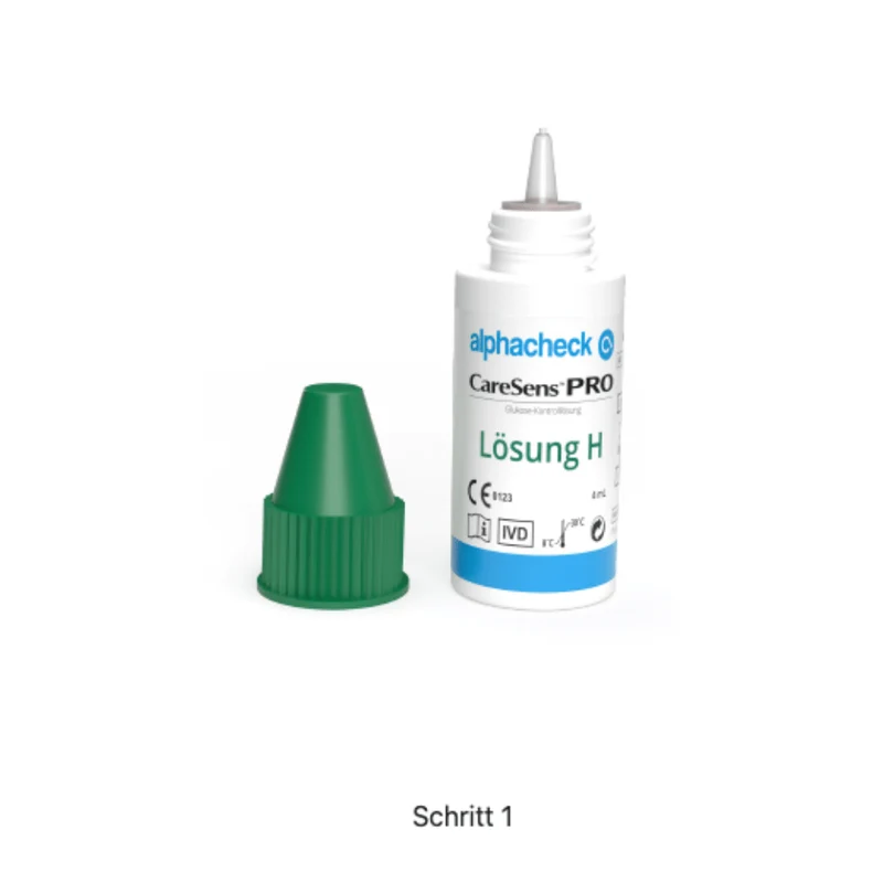 Alphacheck CareSens PRO Kontrolllösung L+H | Packung (2 Fläschchen)