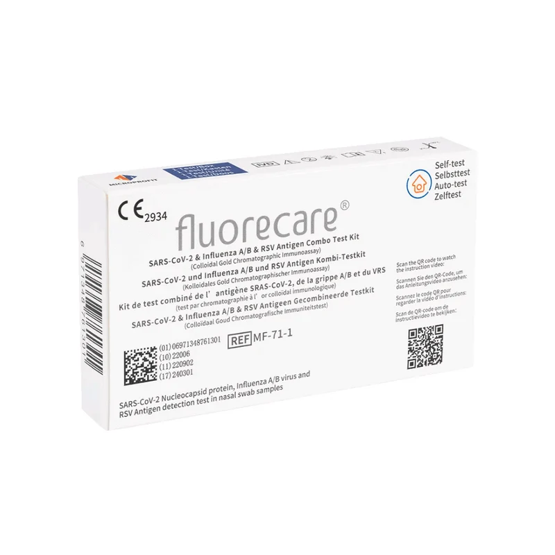 Fluorecare SARS-CoV-2, Influenza A + B & RSV Antigen Kombi Test, 1 Stück | Packung (1 Test)