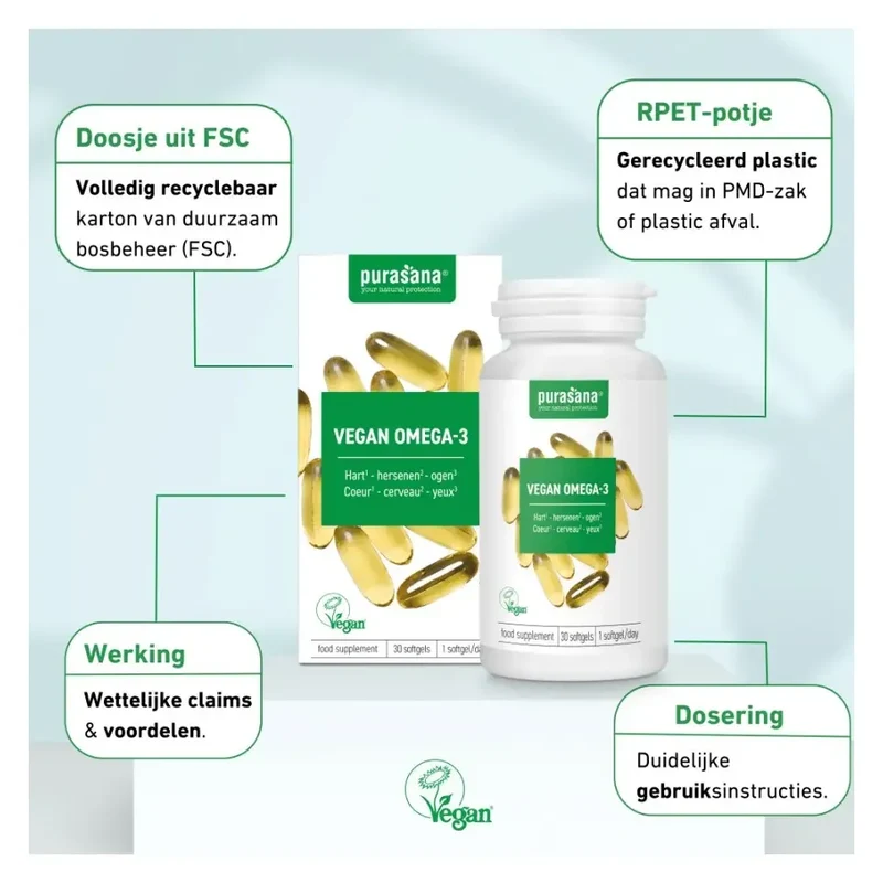 Purasana Vegan omega-3 1080 mg 30 softgels