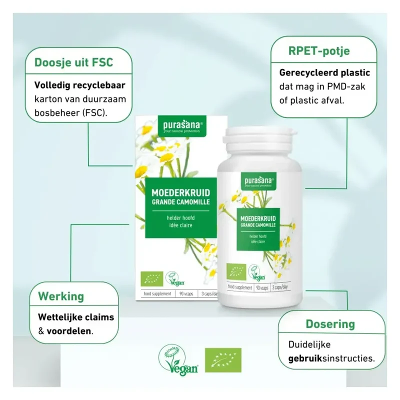 Purasana Moederkruid 360 mg bio 90 vcaps