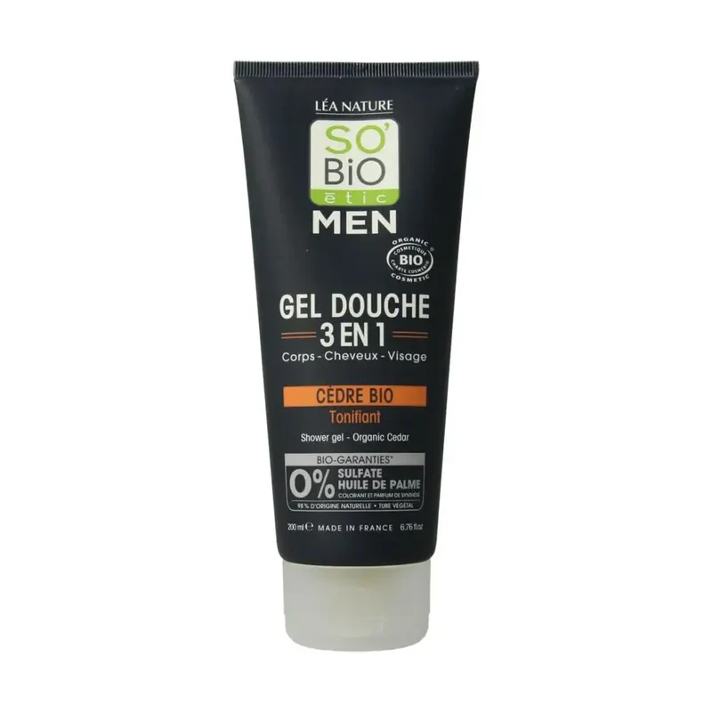 So Bio Etic Showergel for men 3 in 1 cedar 200 ml