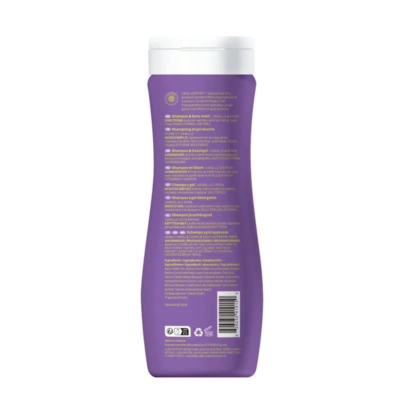 Attitude Little leaves 2 in 1 shampoo vanille peer 473 ml