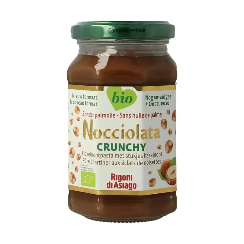 Nocciolata Hazelnootpasta crunchy biologisch 250 gram