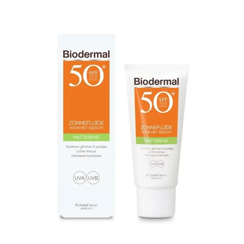Biodermal Zon fluid matterende zonnefluide SPF50+ 40 ml