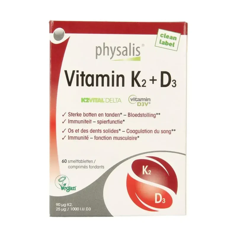 Physalis Vitamine K2 + D3 60 smelttabletten
