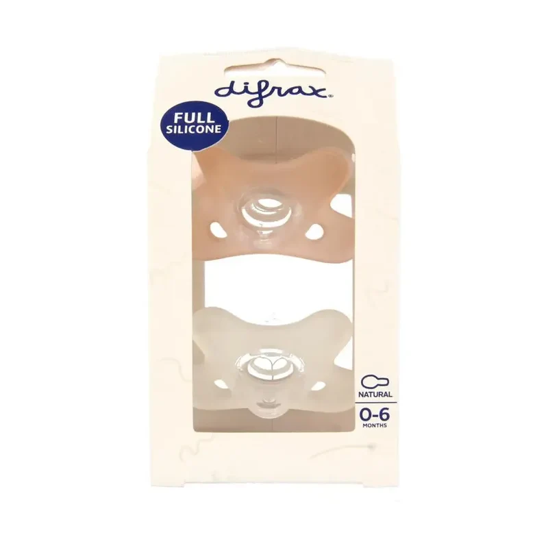 Difrax Siliconen fopspeen natural 0-6 maanden 2 stuks