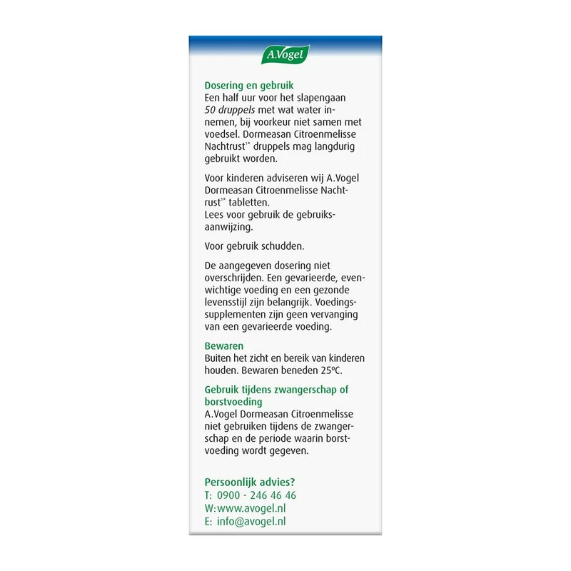 A.Vogel Dormeasan citroenmelisse nachtrust druppels 100 ml